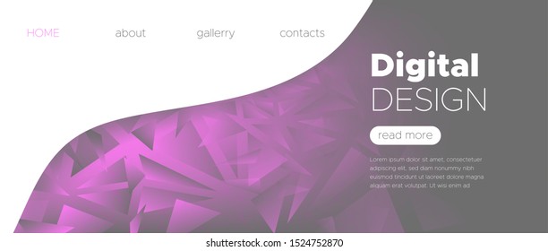 Gradient Science Illustration. Pink Technology Wallpaper. Futuristic Landing Page. Digital Triangle Pattern. Science Brochure. Gray Technology Background. Gradient Landing Page. Science Presentation.