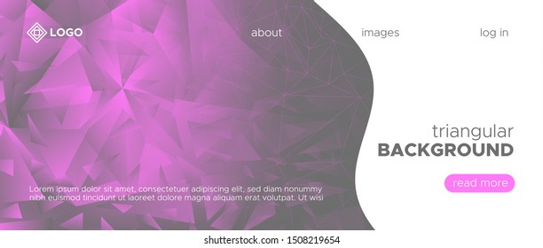 Gradient Science Presentation. Pink Technology Wallpaper. Futuristic Landing Page. Digital Triangle Pattern. Science Geometric. Gray Technology Illustration. Gradient Landing Page. Science Background.