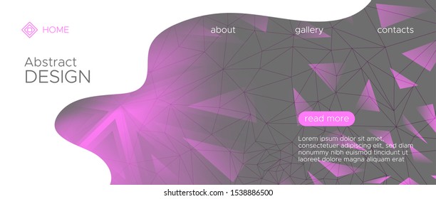 Gradient Science Presentation. Pink Technology Brochure. Futuristic Landing Page. Digital Triangle Banner. Science Geometric. Gray Technology Illustration. Gradient Landing Page. Science Background.