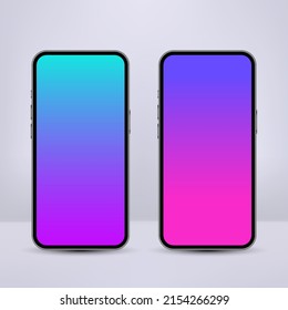 gradient screen smartphone on white background.