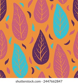 Gradient Seamless Abstract Decorative Invitation Print. Purple Continuous Fashion Branch Style, Seamless Pattern. Vivid Repetitive Decoration Vintage Illustration Vector. 