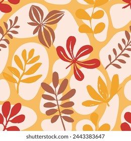 Gradient Seamless Creative Vintage Illustration Design. Purple Endless Decoration Modern Textile, Seamless Vector. Green Repeated Nature Garden Surface Backdrop. 
