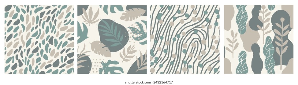 Gradient Seamless Decoration Fresh Leaves Backdrop. Pastel Endless Contemporary Jungle Textile, Seamless Design. Vivid Seamless Abstract Tropic Element Print. 