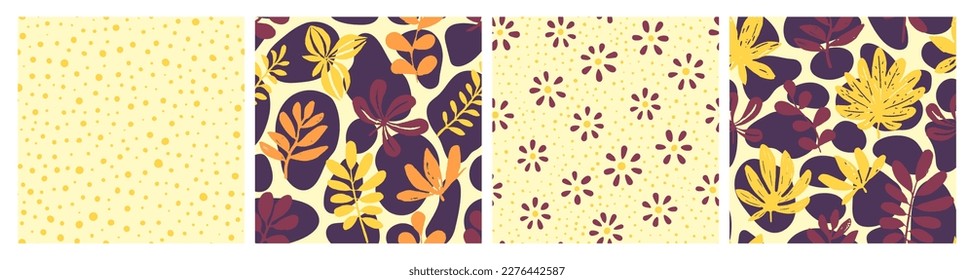 Diseño textil tropical de degradado sin costura. Colores Amarillos Infinitos De La Jungla De Colores, Arte Sin Marea. Juego De Ilustración Gráfica De Doodle Repetitivo Rosa. 