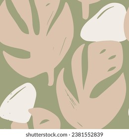 Gradient Seamless Doodle Palm Lines Background. White Endless Elegant Flora Quill, Seamless Design. Bright Repeated Summer Beach Ornament Art. 