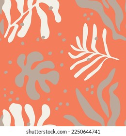 Gradient Seamless Elegant Beautiful Lines Art. Dark Endless Contemporary Foliage Surface, Seamless Wallpaper. Colorful Repeated Fashion Decorative Leaves Background. 
