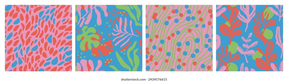 Gradient Seamless Elegant Branch Ornament Backdrop. Dark Repeated Doodle Flora Invitation, Seamless Pattern. Colorful Seamless Summer Natural Surface Print. 