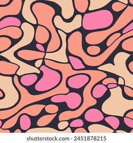 Gradient Seamless Fashion Retro Decor Backdrop. Pink Continuous Elegant Decorative Invitation, Seamless Vector. Black Repetitive Classic Graphic Element Pattern. 