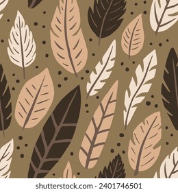 Gradient Seamless Fresh Quill Textile Print. Colorful Repetitive Native Feathers Lines, Seamless Pattern. Pastel Continuous Decorative Plumage Paint Vector. Quill