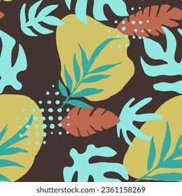 Gradient Seamless Nature Branch Paint Design. Grünes nahtloses Doodle-Bio-Drehbuch, Nahtlose Textur. Orange endless Color Beauty Quill Tapete. 