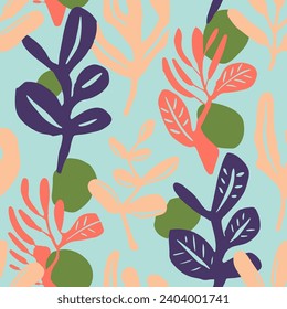 Gradiente Arte Textil Gráfica De Verano Sin Marea. Invitación Creativa De Rama Pastel Interminable, Textura Sin Marea. Papel de fondo de pantalla de la planta clásica continua. 