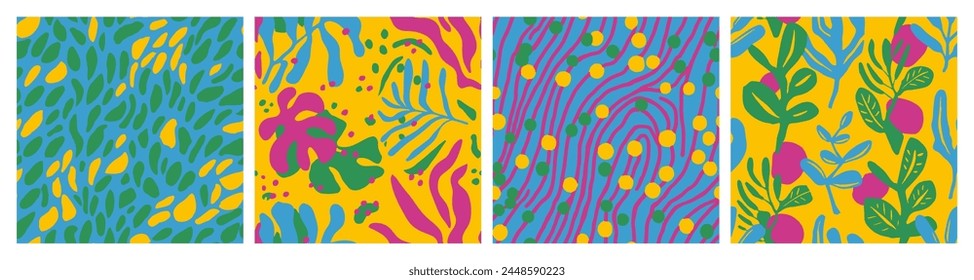 Gradient Seamless Summer Jungle Shape Backdrop. Black Endless Contemporary Modern Textile, Seamless Vector. Blue Continuous Classic Garden Leaves Background. 