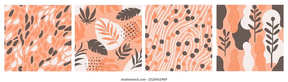Gradient Seamless Summer Natural Textile Vector. Blue Endless Abstract Palm Paint, Seamless Print. Vibrant Repeated Creative Branch Invitation Wallpaper. 
