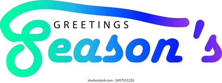 gradient Season's greetings brush hand lettering, isolated on white background. Vector type illustration. Can be used for holidays festive design vector