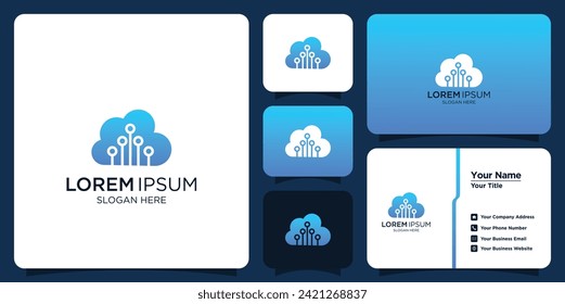 gradient security logo template collection and business cards