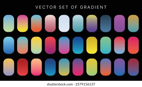 Gradient set. Collection colorful smooth gradient background for graphic design. Vector