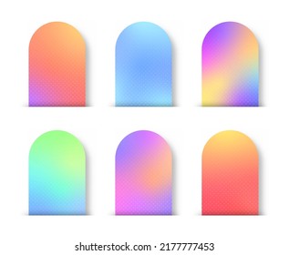 Gradient set  Colorful soft buttons  Gradient holographic spheres  Vector rounded vibrant abstract multicolor neon  purple  blue palette gradients  round buttons 