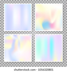 Gradient set with holographic mesh. Liquid abstract gradient set backdrops. 90s, 80s retro style. Iridescent graphic template for banner, flyer, cover, mobile interface, web app.