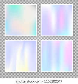 Gradient set with holographic mesh. Liquid abstract gradient set backdrops. 90s, 80s retro style. Pearlescent graphic template for banner, flyer, cover, mobile interface, web app.