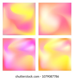 Gradient set. Modern abstract background. Colorful fluid cover for poster, banner, flyer and presentation. Trendy soft color. Template with screen gradient set 