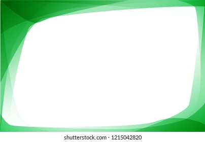 Gradient shade blending green color border frame with blank space. Abstract template for presentation background vector.