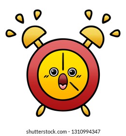 gradient shaded cartoon of a alarm clock