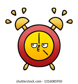 gradient shaded cartoon of a alarm clock