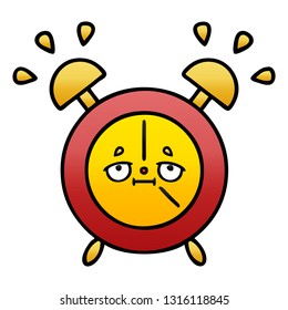 gradient shaded cartoon of a alarm clock