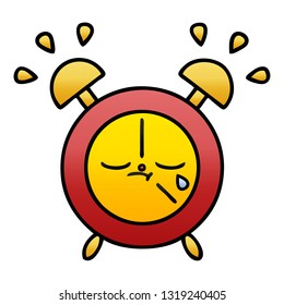 gradient shaded cartoon of a alarm clock