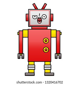 gradient shaded cartoon of a angry robot