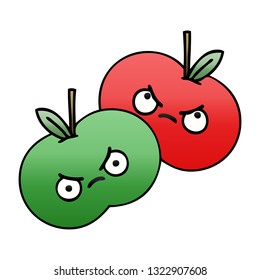 gradient shaded cartoon of a apples