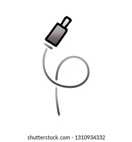 caricatura sombreada degradada de un cable de audio
