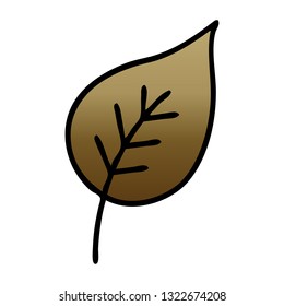 gradient shaded cartoon of a autumn leaf