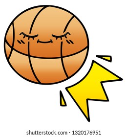 gradient shaded cartoon of a basketball