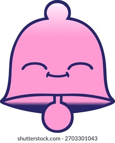 gradient shaded cartoon of a bell in bright neon color