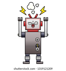 gradient shaded cartoon of a broken robot