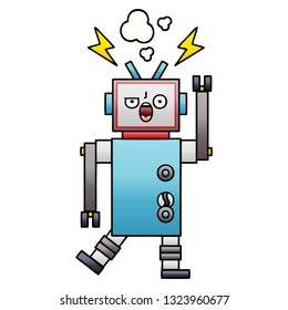 gradient shaded cartoon of a broken robot