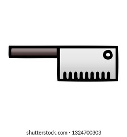 gradient shaded cartoon of a butcher knife