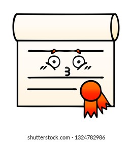 gradient shaded cartoon of a certificate