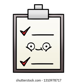 caricatura sombreada de degradado de una lista de verificación