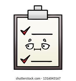 caricatura sombreada de degradado de una lista de verificación