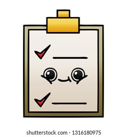 gradient shaded cartoon of a check list