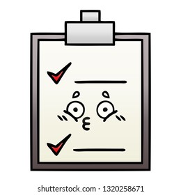 caricatura sombreada de degradado de una lista de verificación