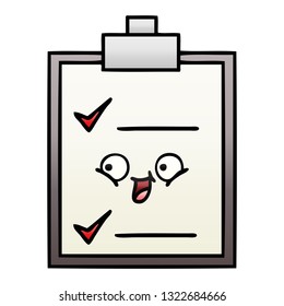 gradient shaded cartoon of a check list