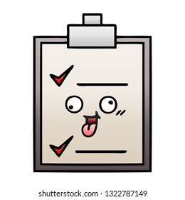 caricatura sombreada de degradado de una lista de verificación