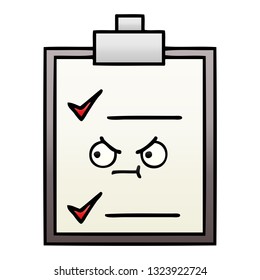 gradient shaded cartoon of a check list