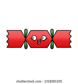 gradient shaded cartoon of a christmas cracker
