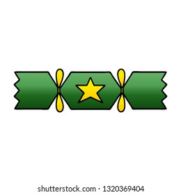 gradient shaded cartoon of a christmas cracker
