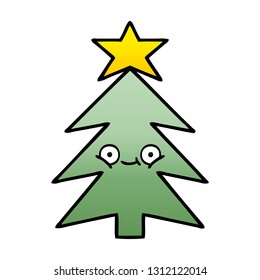 desenho sombreado gradiente de uma árvore de natal