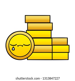 gradient shaded cartoon of a coins